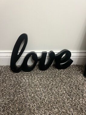 Black 'love' Script Wall Decor